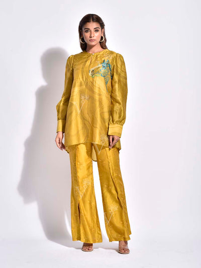 DD28, MTO, Mustard, Yellow , Vasansi Silk , Co Ord Set