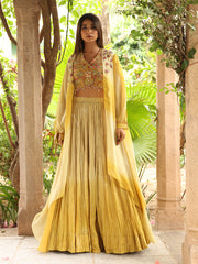 _label_New, DD35, MTO, RK, Pistachio Green ,Green , Silk , Jacket and lehenga Set , jacket set , skirt set , lehenga set