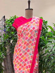 Multicolor Printed Silk Saree