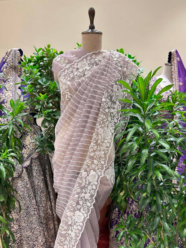 Lilac Organza Saree