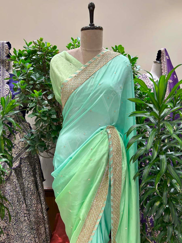 Mint Green Silk Saree