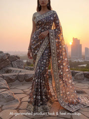 Black Patola Printed Georgette Saree