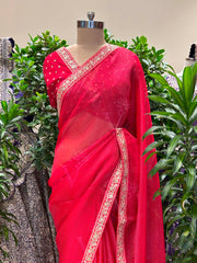 Red Organza Saree
