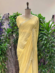 Yellow Georgette Saree