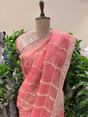 Onion Pink Organza Saree