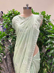 Mint Green Silk Saree