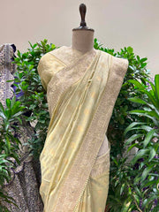 Pista Green Banarasi Silk Saree