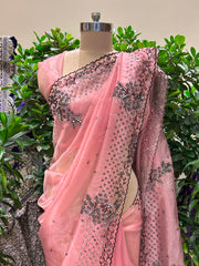 Pink Organza Saree