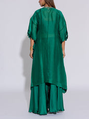 Green Organza Kurta and  Sharara Set
