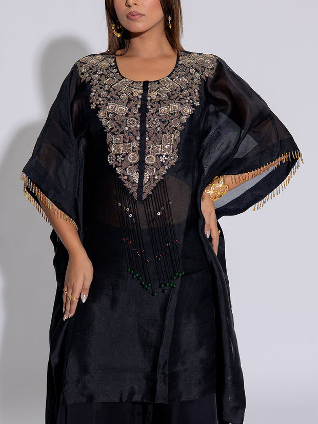 Black Organza Kurta and  Sharara Set