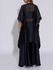 Black Organza Kurta and  Sharara Set