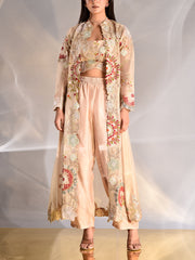 _label_New, DD35, MTO, RK,  Beige ,Tissue ,Zardozi Jacket , Pant Set , jacket set
