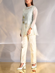 _label_New, DD35, MTO, RK,  Powder Blue Shirt , Top , blue , organza shirt