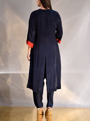 Midnight Blue Crepe Suit Set