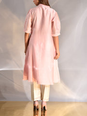 Pink Organza Embroidered Kurta