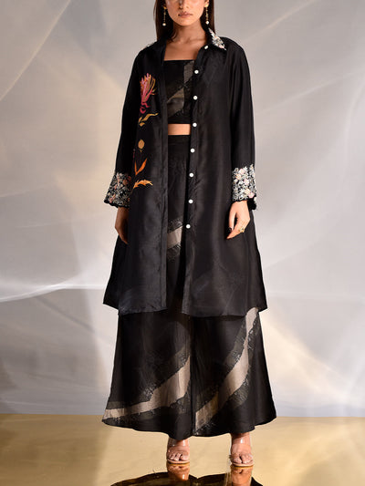 _label_New, DD35, MTO, KS,  Black , Vasansi Silk, Bustier and Jacket Set , jacket set , bustier set