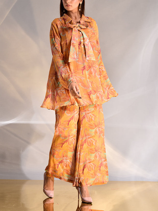 _label_New, DD35, MTO, KS, Brunt ,Orange ,Floral ,Printed, Co Ord Set