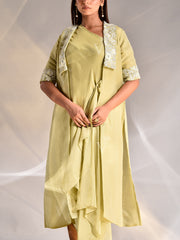 Green Tissue Embroidered Dress