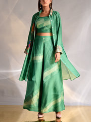 _label_New, DD35, MTO, KS,  Green , Vasansi Silk, Bustier and Jacket Set , jacket set , bustier set
