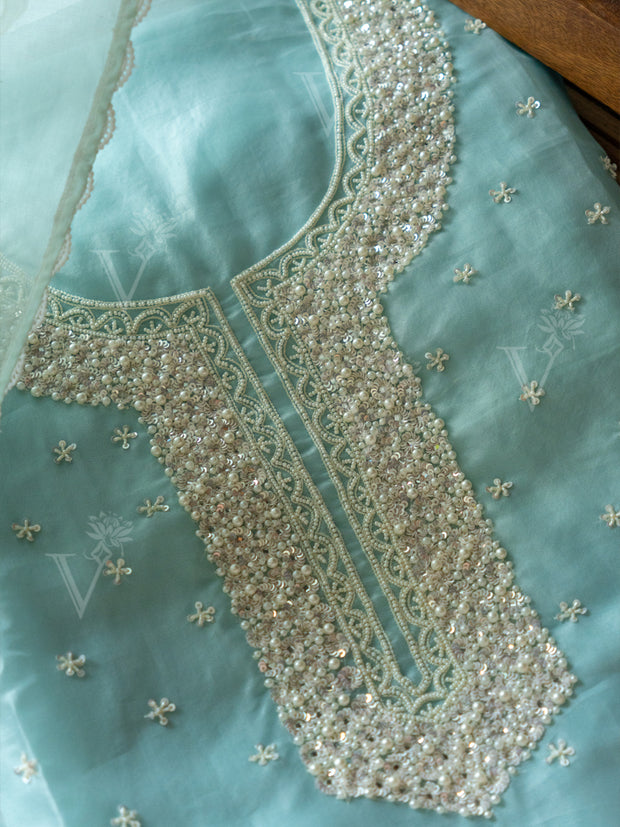 Sky Blue Dress Material