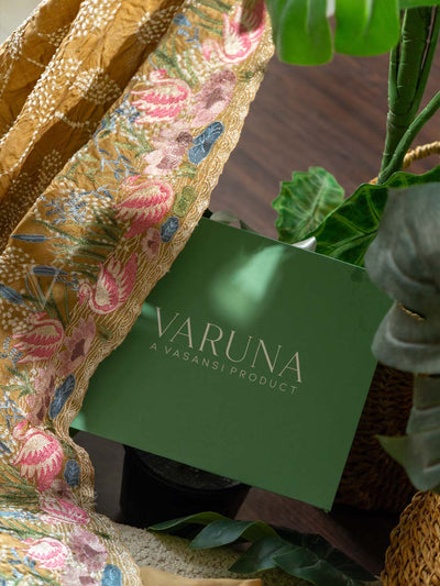 Brown Organza Dress Material