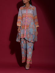 Blue Vasansi Silk Printed Co Ord Set