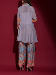 Blue Vasansi Silk Printed Co Ord Set