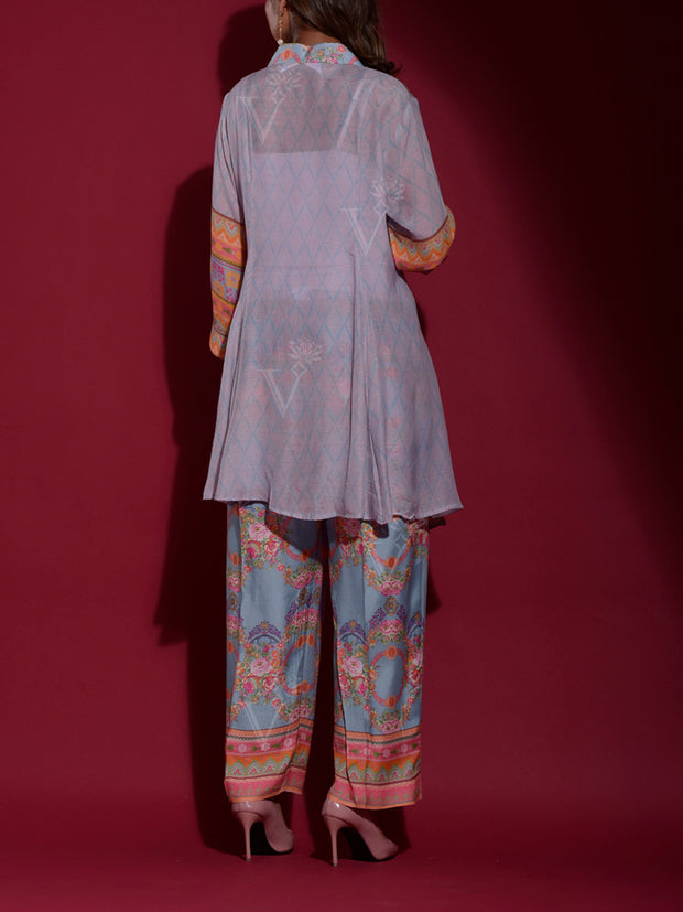 Blue Vasansi Silk Printed Co Ord Set