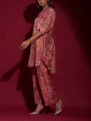 Pink Vasansi Silk Printed Co Ord Set