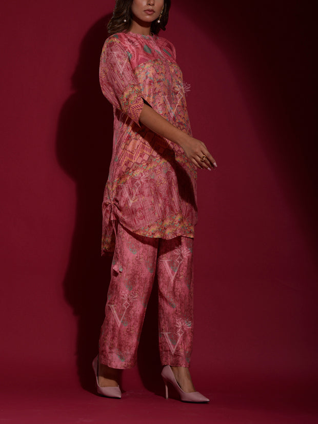 Pink Vasansi Silk Printed Co Ord Set