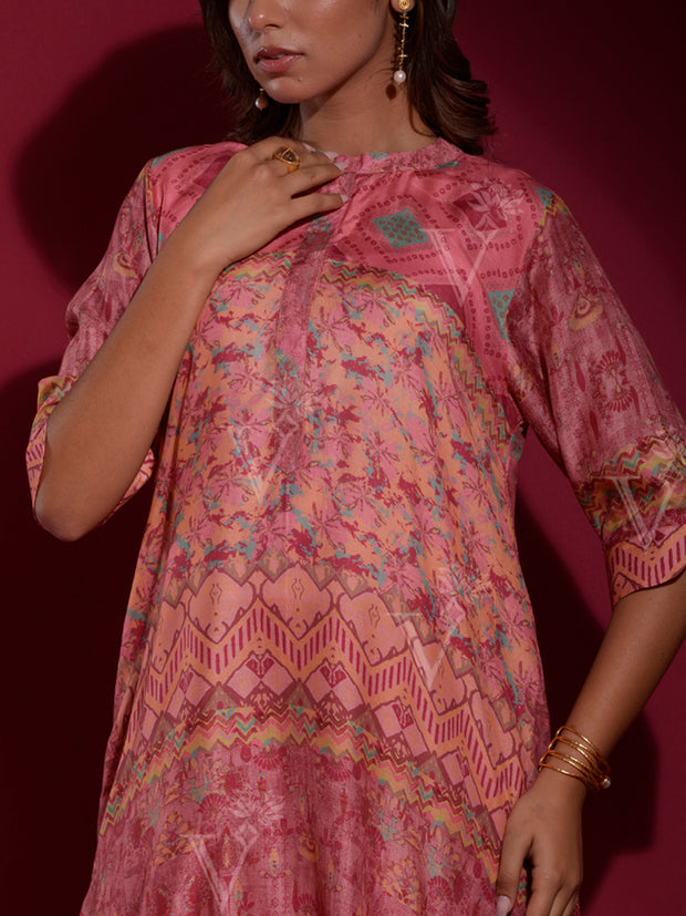 Pink Vasansi Silk Printed Co Ord Set