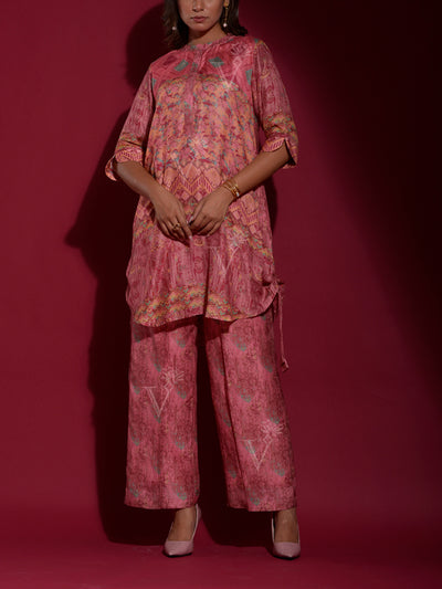 Pink Vasansi Silk Printed Co Ord Set
