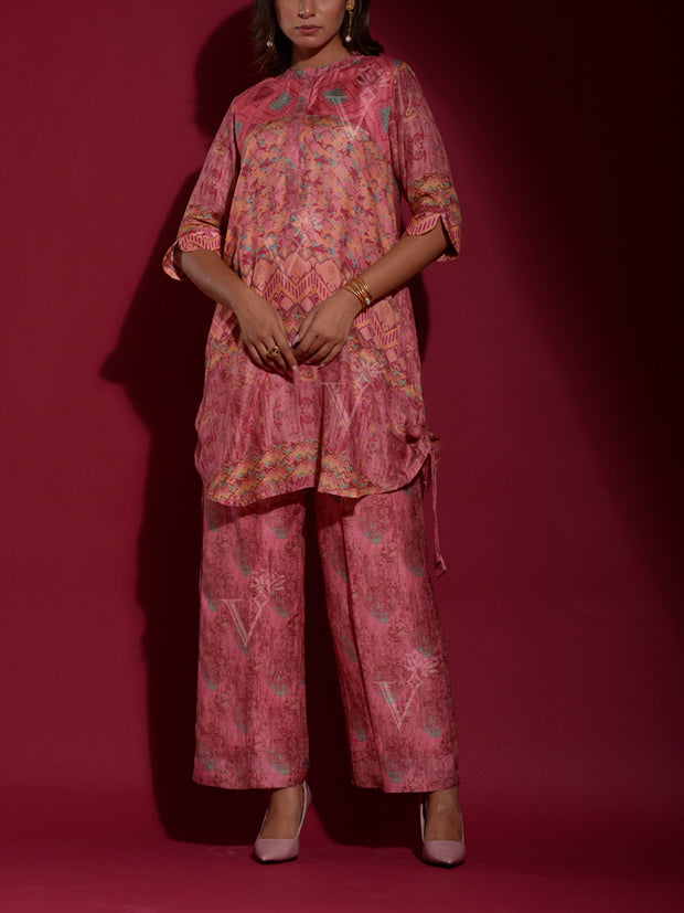 Pink Vasansi Silk Printed Co Ord Set