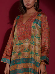 Brown Vasansi Silk Printed Co Ord Set