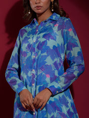 Blue Vasansi Silk Printed Co Ord Set