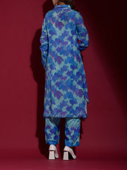 Blue Vasansi Silk Printed Co Ord Set