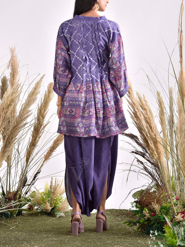 Violet Vasansi Silk Printed Peplum and Harem Pants Set