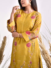 Green Vasansi Silk Embroidered Kurta and Pant Set