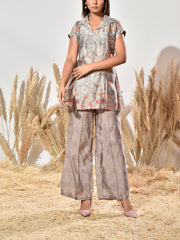 Grey Vasansi Silk Printed Co Ord Set