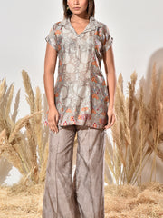 Grey Vasansi Silk Printed Co Ord Set