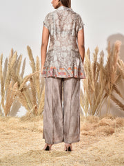 Grey Vasansi Silk Printed Co Ord Set