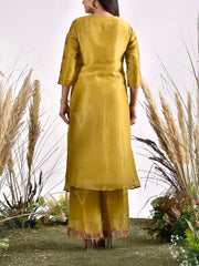 Green Vasansi Silk Embroidered Kurta and Pant Set