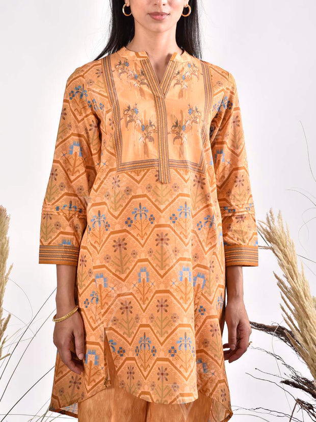 Ochre Cotton Printed Co Ord Set