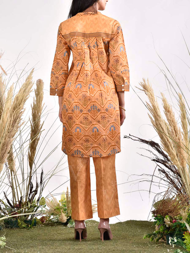 Ochre Cotton Printed Co Ord Set