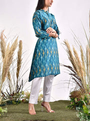 Blue Vasansi Silk Printed Kurta