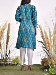 Blue Vasansi Silk Printed Kurta