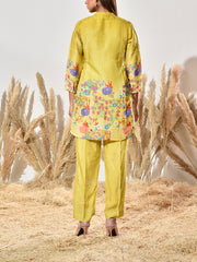 Lime Green Embroidered Co Ord Set