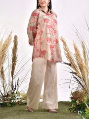 Dusty Pink Printed Cotton Shirt