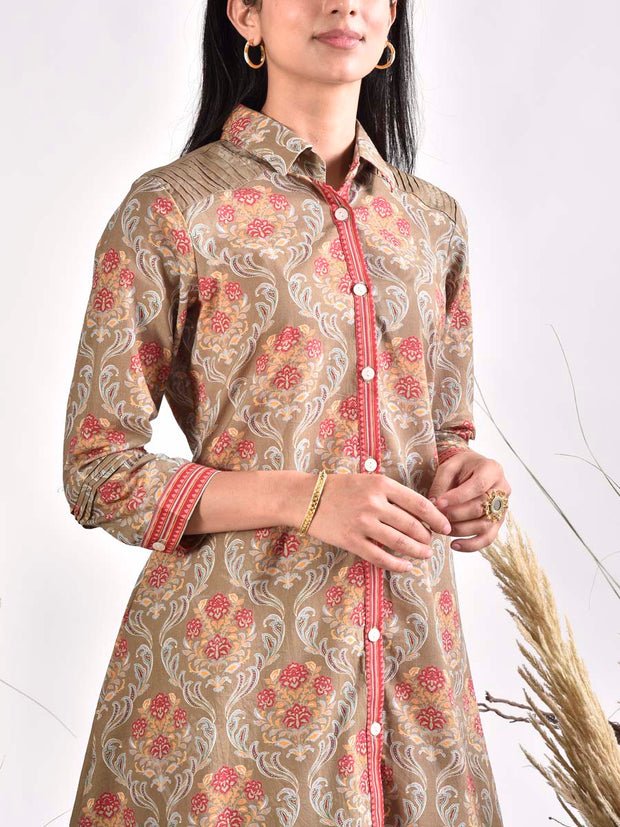 Green Cotton Printed Co Ord Set