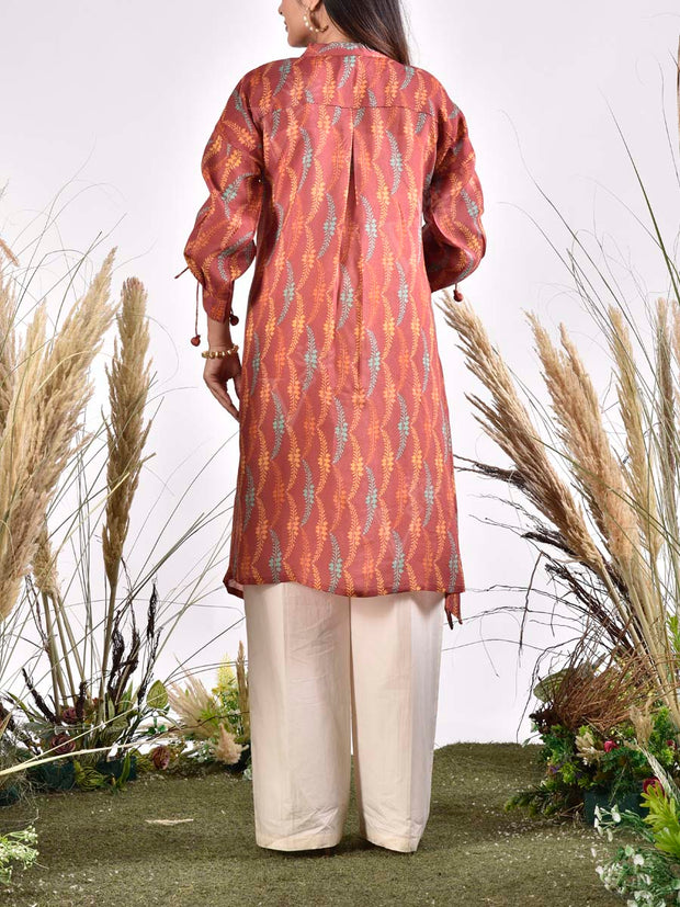 Brown Vasansi Silk Printed Kurta